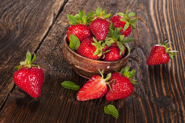 Ripe strawberries.
