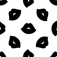 Seamless pattern with ink lips