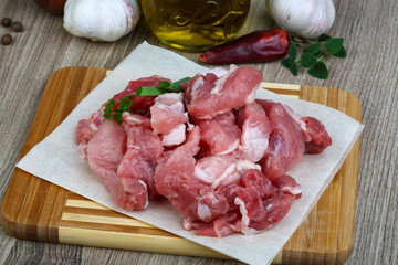 Diced pork meat
