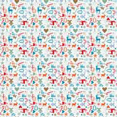 christmas wrapping paper - seamless pattern with christmas icons