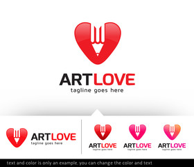 Art Love Logo Template Vector Design