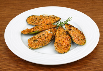 Baked mussels