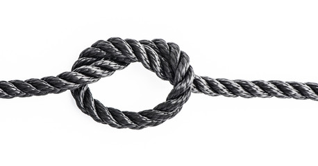 Strong black rope with knot