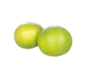 Two limes isolated on white background