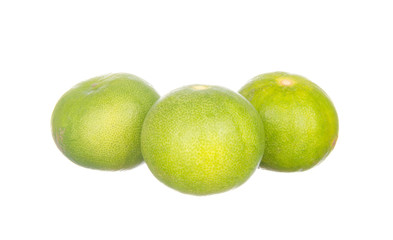 Three limes isolated on white background
