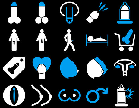 Sexual adult bicolor icons