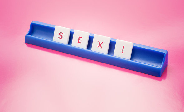 Text Game Tiles Spelling The Word Sex