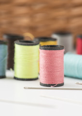 Bobbins with sewing thread