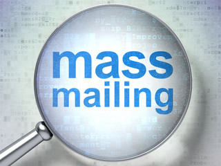 Advertising concept: Mass Mailing with optical glass