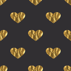 Gold heart seamless pattern