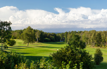 natural landscape with golf field or course view