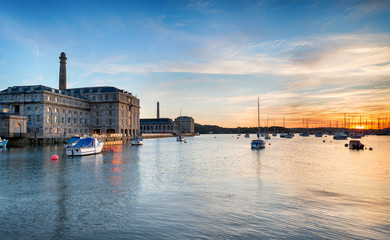 Sunset at the Royal William Yard in Plymouth