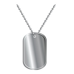 Fototapeta premium Army badge on chain. Soldiers death Medallion. Pure metal badge