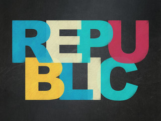 Politics concept: Republic on School Board background