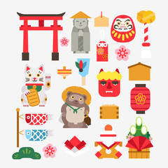 Naklejka premium Collection Of Japanese new year