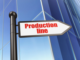 Industry concept: sign Production Line on Building background