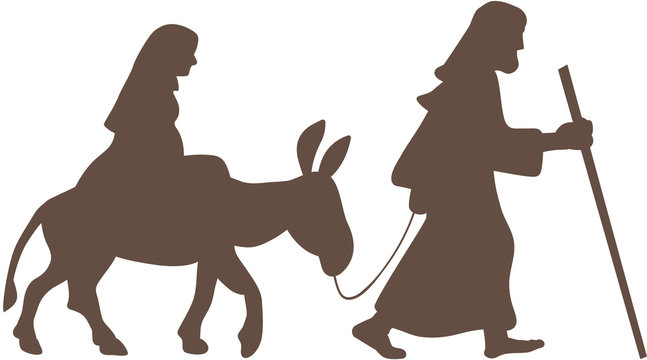 Maria und Joseph mit Esel Weihnachtsgeschichte