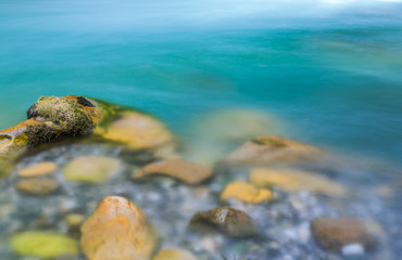 Small pond with stones