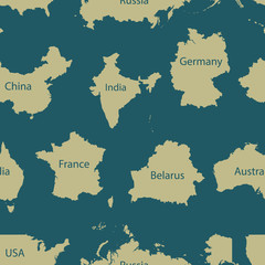 seamless background of different countries maps