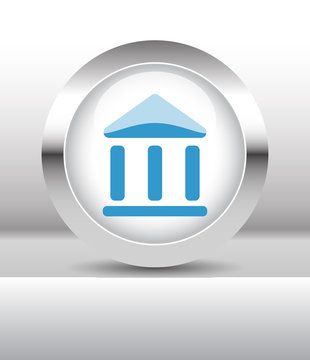 Web button with Institution illustration on abstract table