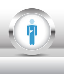 Web button with Liver illustration on abstract table