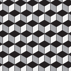 Abstract geometric tiles 3D seamless pattern background. Vector illustration