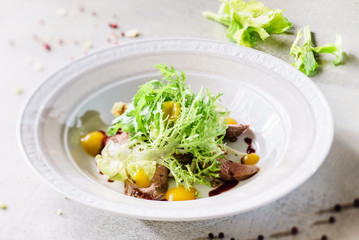 salad with beef