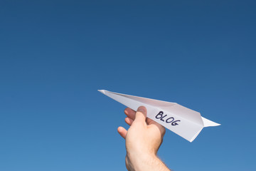 Conceptual illustration of launching a new blog