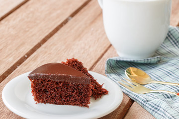 chocolate cake with spoon