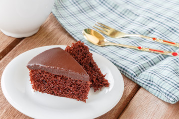 chocolate cake with spoon