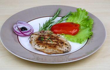 Grilled pork steak