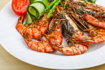 Grilled prawns