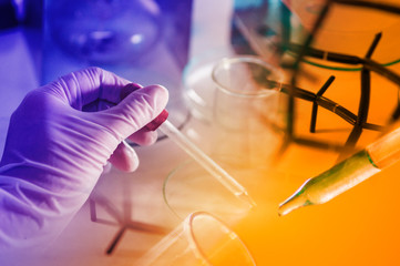 science lab with chemical theme