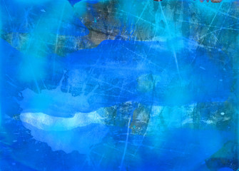 Grunge abstract textured mixed media collage, art background or