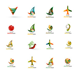 Set of abstract travel logo icons. Business, app or internet web