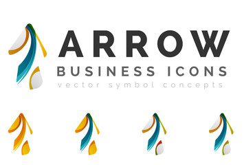Fototapeta na wymiar Set of arrow logo business icons