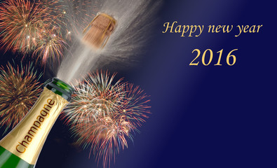 Neujahr und Silvester 2016 mit Feuerwerk, Sekt und Champagner