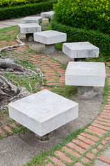 rows of stone seat
