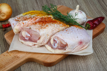 Raw chicken thights