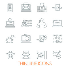 Hacker attack icons