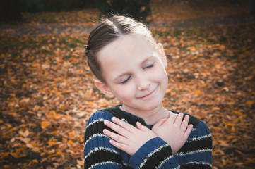 Girl in autumn outdoors