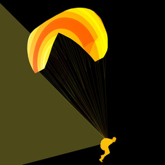 Paraglider flying silhouette illustration vector background colo