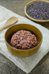 Cooked rice of Riceberry