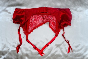 Erotic lingerie - red garter belt