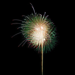 Colorful fireworks isolated on a dark background
