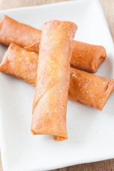 Close - up Deep fried spring roll