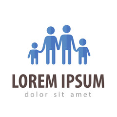 family vector logo design template. children or parents icon