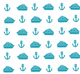 Simple pattern with anchors and ships.