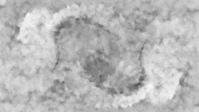 powder or particles fly after being exploded and mixed up and spread smoke
