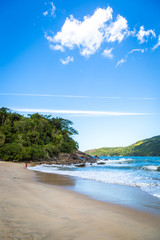 Beautiful beach in the north shore of Sao Paulo state in Brazil, South America